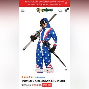 American flag performance ski suit
